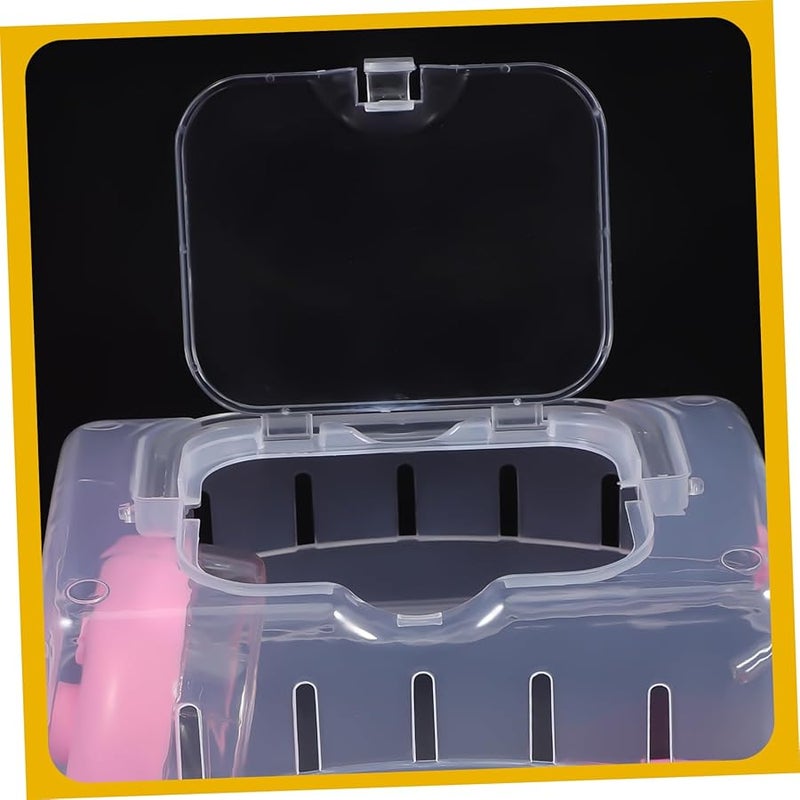 حاملة سفر بلاستيكية صغيرة للهامستر قفص محمول للاستخدام في الهواء الطلق آمن ومتين - Image 3